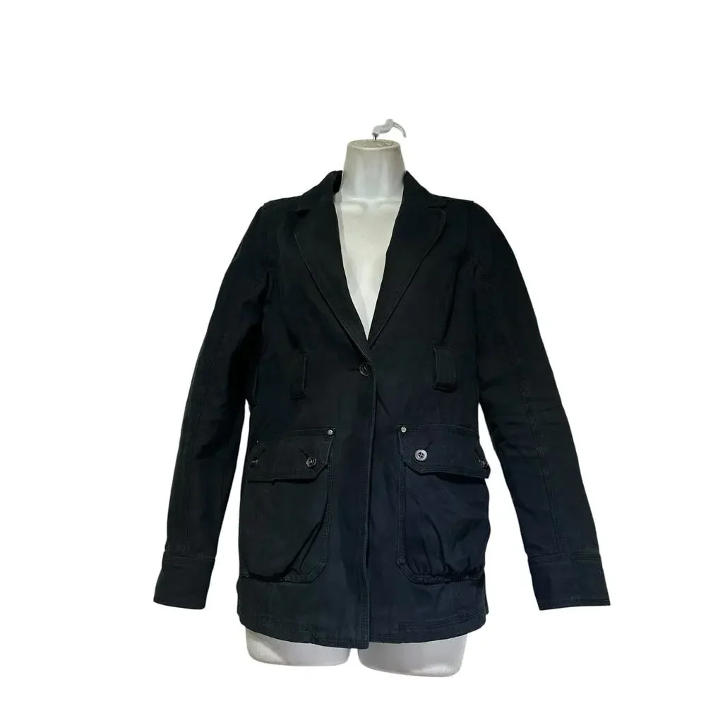 triple five soul black blazer jacket womens size M